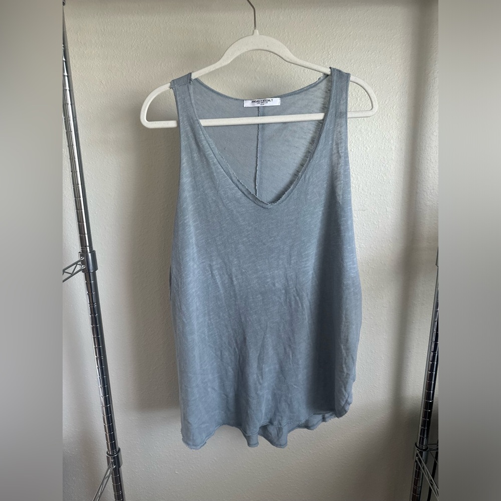 PROJECT SOCIAL T Light Denim blue Gray Sleeveless Top.